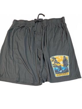 Top Drawer Black Explore Sasquatch sleep, casual, lounge Shorts pockets 2XL